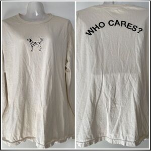 Rex Orange County Size M Who Cares  Long Sleeve Shirt Dog Graphic Tee